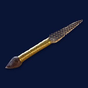 15" Flower of Life Sword with Lepidolite Flame — Gold Handle